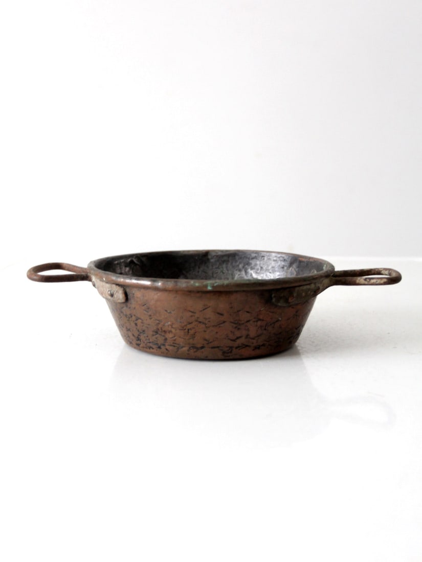 Vintage 1800s Copper Jam Pot with Iron Handles (1 of 9)