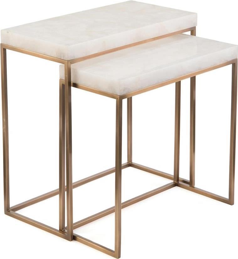John-Richard Classic Brass Nesting Tables with Calcite (1 of 1)