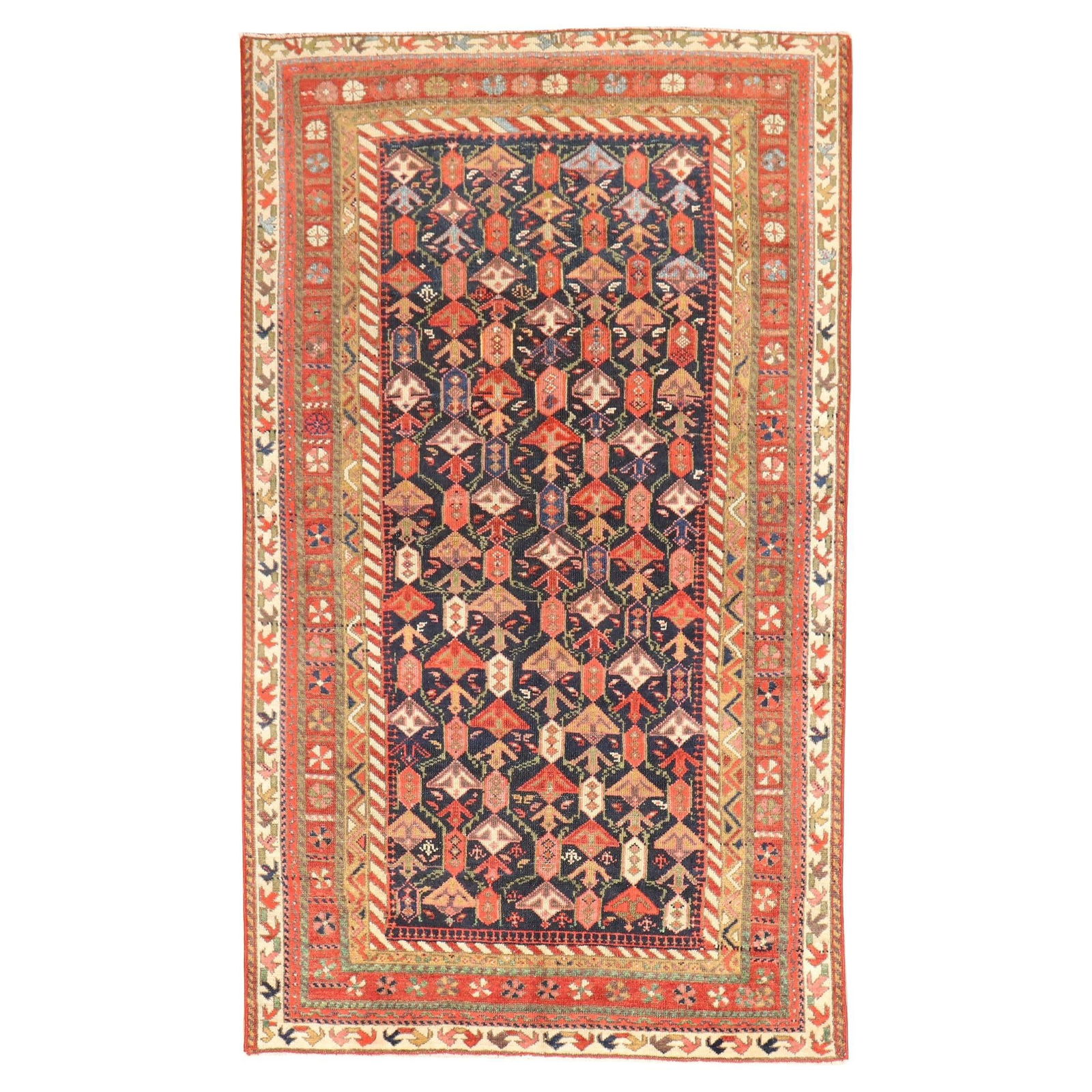 Zabihi Collection 1930s Persian Malayer Navy Hand-Woven Rug 45 x 75 (1 of 7)