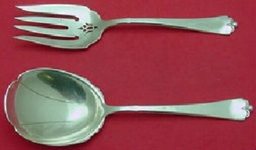 Watson-Wallace Lotus Sterling Silver 2-Piece Salad Serving Set: Watson-Wallace Lotus Sterling Silver 2-Piece Salad Serving Set This exquisite 2-piece salad serving set from Watson-Wallace features the elegant Lotus pattern. Crafted entirely from sterling silver, e