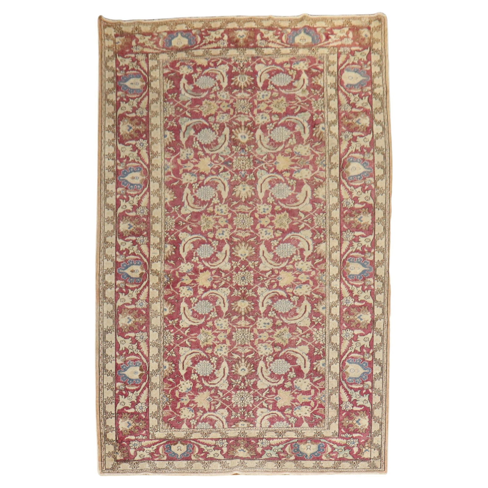 Zabihi Collection Vintage Tabriz Wool Turkish Carpet 77 x 115 in: Zabihi Collection Vintage Tabriz Wool Turkish Carpet 77 x 115 in Discover the beauty of this Zabihi Collection Vintage Turkish Room Carpet, a stunning piece that brings a touch of history to your home