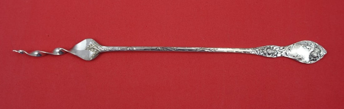 Blackinton Thistle Sterling Silver Olive Pickle Spear 8 3/4": Blackinton Thistle Sterling Silver Olive Pickle Spear 8 3/4" This exquisite olive pickle spear features the elegant Thistle pattern by Blackinton, crafted from high-quality sterling silver. Measuring