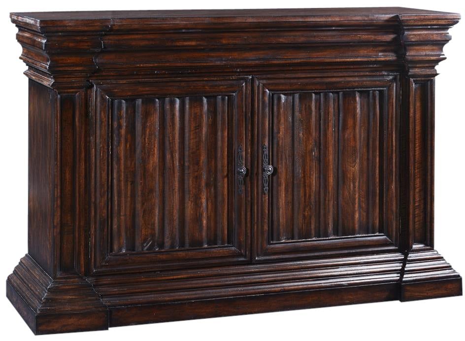 Gothic Revival Sideboard Solid Wood Dark Rustic Pecan Finish (1 of 2)