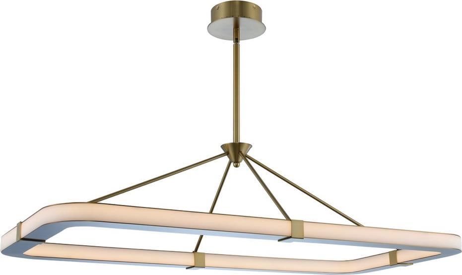 Kalco Lavo 48 Inch LED Island Light Winter Brass Dimmable: Kalco Lavo 48 Inch LED Island Light Winter Brass Dimmable Introducing the Lavo 48" LED Island light, a perfect blend of modern elegance and functionality. This stunning piece features a stylish Winter