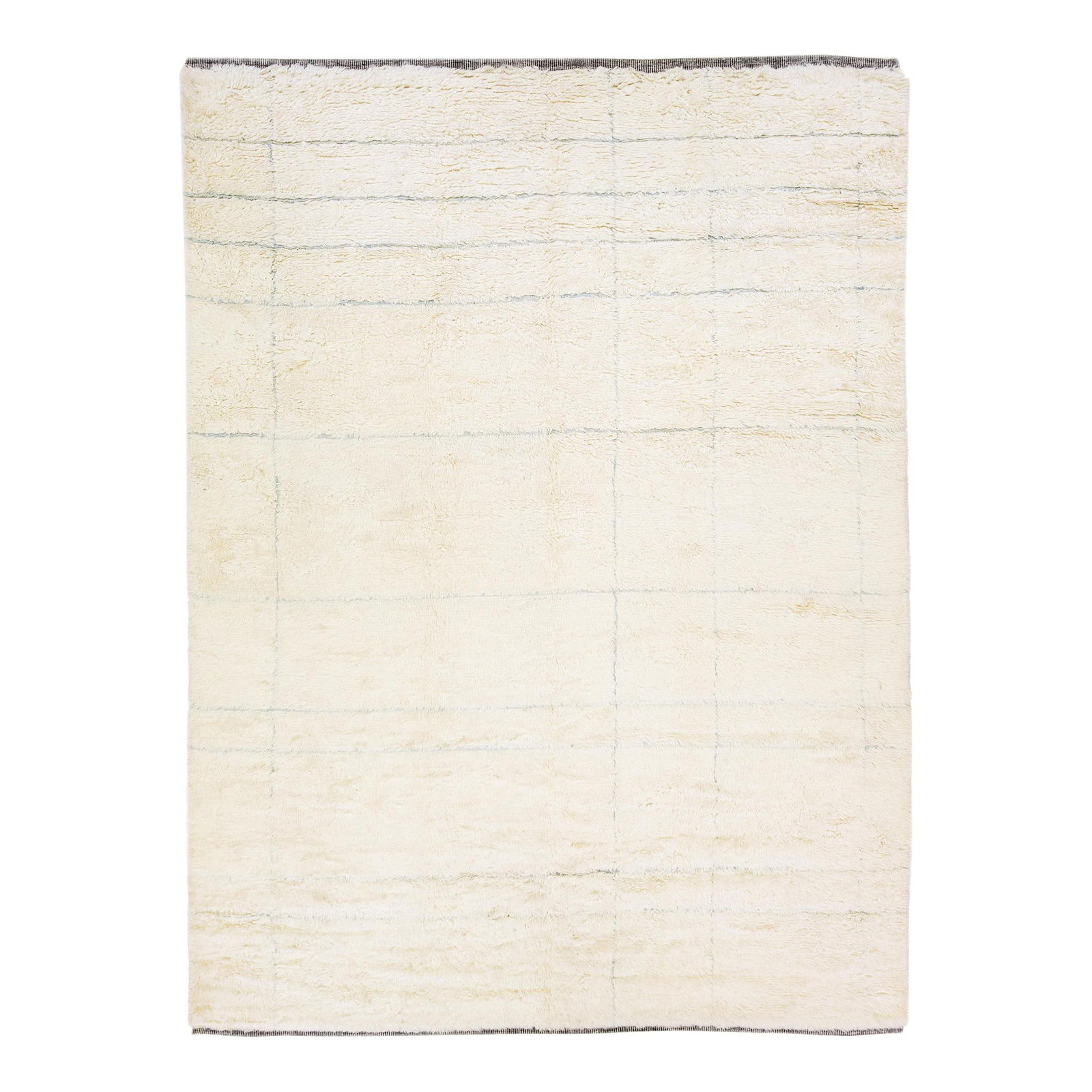 Ivory Wool Rug Modern Moroccan Geometric Design 10' x 14': Ivory Wool Rug Modern Moroccan Geometric Design 10' x 14' Enhance your space with this stunning modern Moroccan style hand-knotted wool rug. Featuring an elegant ivory field, this piece showcases a st