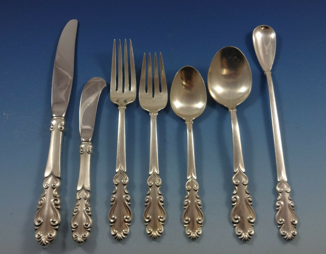 Towle Esplanade Sterling Silver Flatware Set for 12 - 84 Pieces with Storage Chest: Towle Esplanade Sterling Silver Flatware Set for 12 - 84 Pieces with Storage Chest Elevate your dining experience with this exquisite Esplanade by Towle Sterling Silver Flatware Set, designed for 12 p