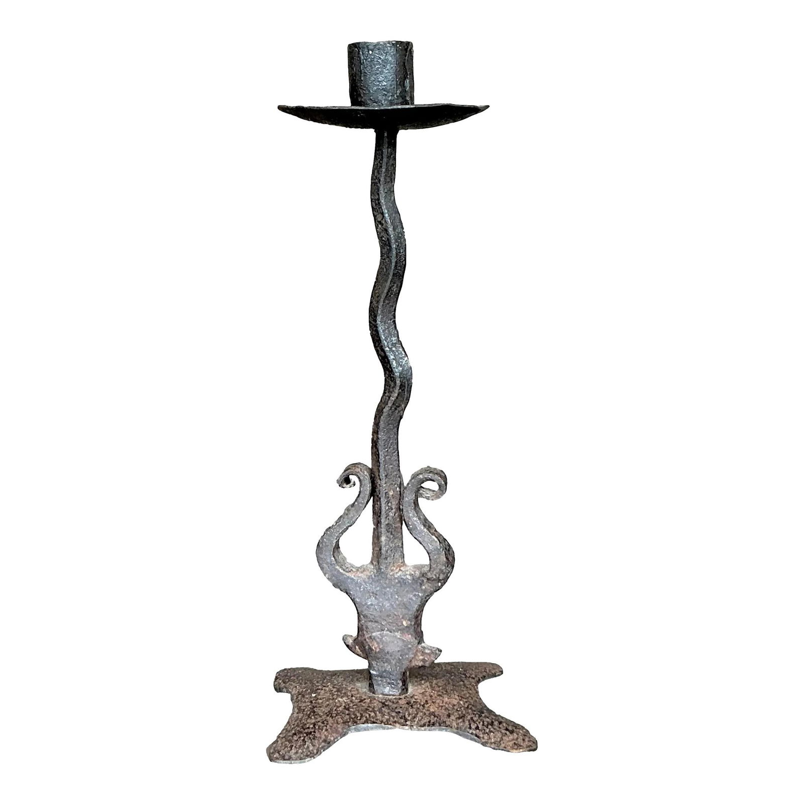 Vintage Boho Hand-Forged Black Metal Candlestick 17.5 Inches: Vintage Boho Hand-Forged Black Metal Candlestick 17.5 Inches Enhance your home decor with this Vintage Boho Hand-Forged Candlestick, a perfect blend of rustic elegance and artisanal craftsmanship. Eac