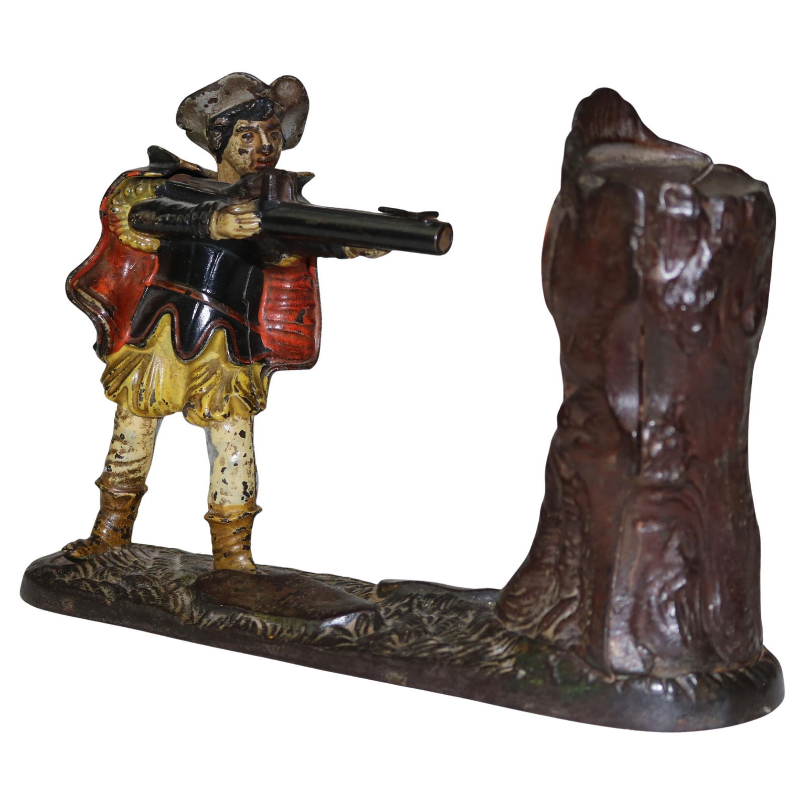 Antique J. E. Stevens Creedmoor Mechanical Bank C1877 Collectible: Antique J. E. Stevens Creedmoor Mechanical Bank C1877 Collectible This antique Creedmoor mechanical bank, attributed to J. E. Stevens and dating back to circa 1877, showcases the intricate craftsmansh