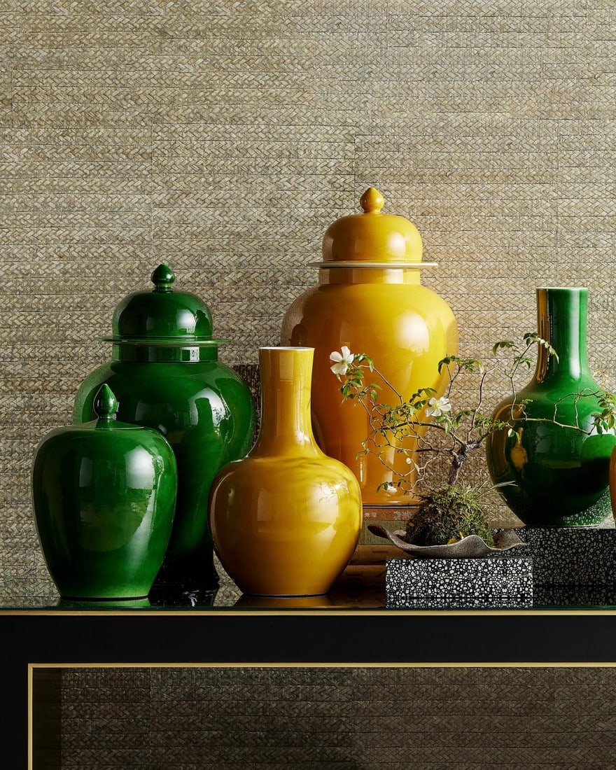 Currey Imperial Green Porcelain Ginger Jar 11.5H 8W 8D Asian Antique Style: Currey Imperial Green Porcelain Ginger Jar 11.5H 8W 8D Asian Antique Style Discover the charm of this Elegant Porcelain Jar, a captivating piece that embodies Asian antique style. Crafted from high-qu