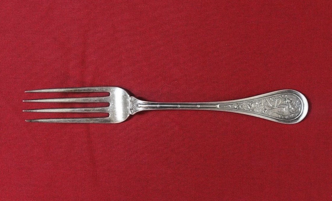 Wendt Sterling Silver 7 Inch Fork Bird Pattern Flatware: Wendt Sterling Silver 7 Inch Fork Bird Pattern Flatware This exquisite 7" regular fork is crafted in sterling silver by Wendt, featuring the elegant "Bird" pattern. Dating back to the period of 1850-1