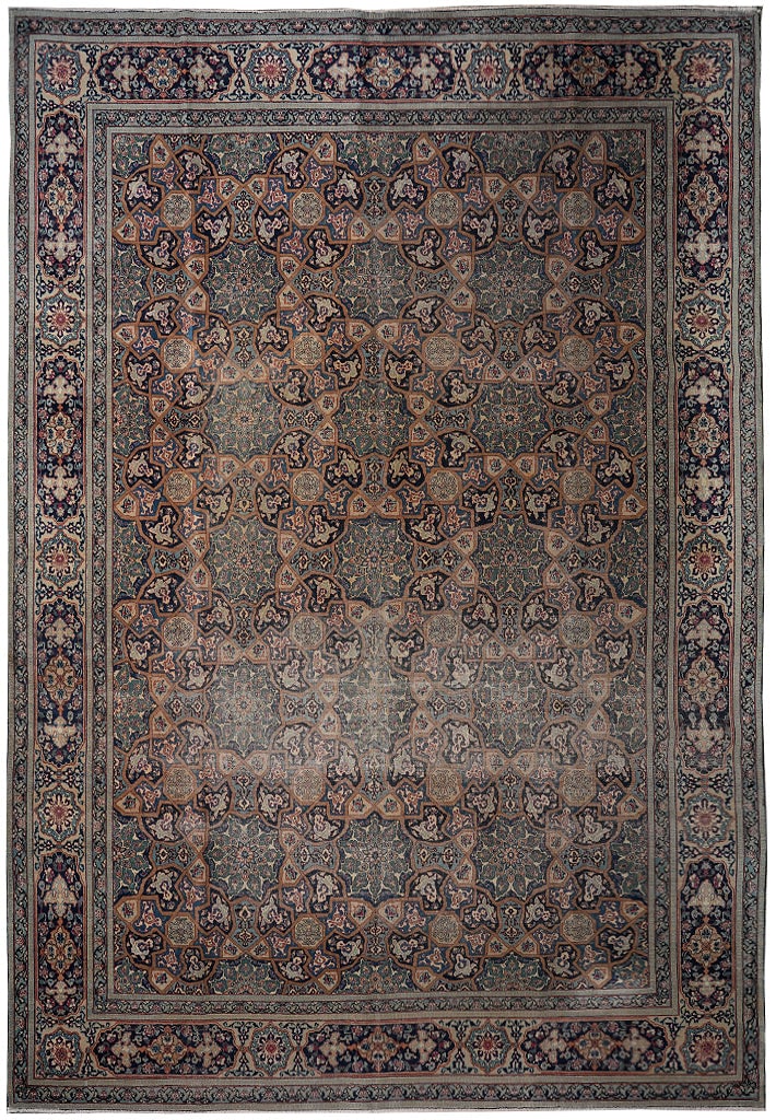 Persian Khorassan Semi-Antique Wool Rug 109 x 158 in Hand-Knotted 1960s (1 of 12)