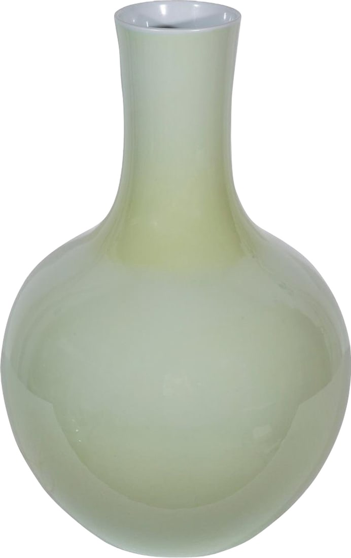 Hand-Crafted Spring Green Ceramic Globular Vase 17H x 10W x 10D: Hand-Crafted Spring Green Ceramic Globular Vase 17H x 10W x 10D This unique artistic vase features a vibrant spring green finish, perfect for enhancing any decor. Hand-crafted from ceramic, the vase s