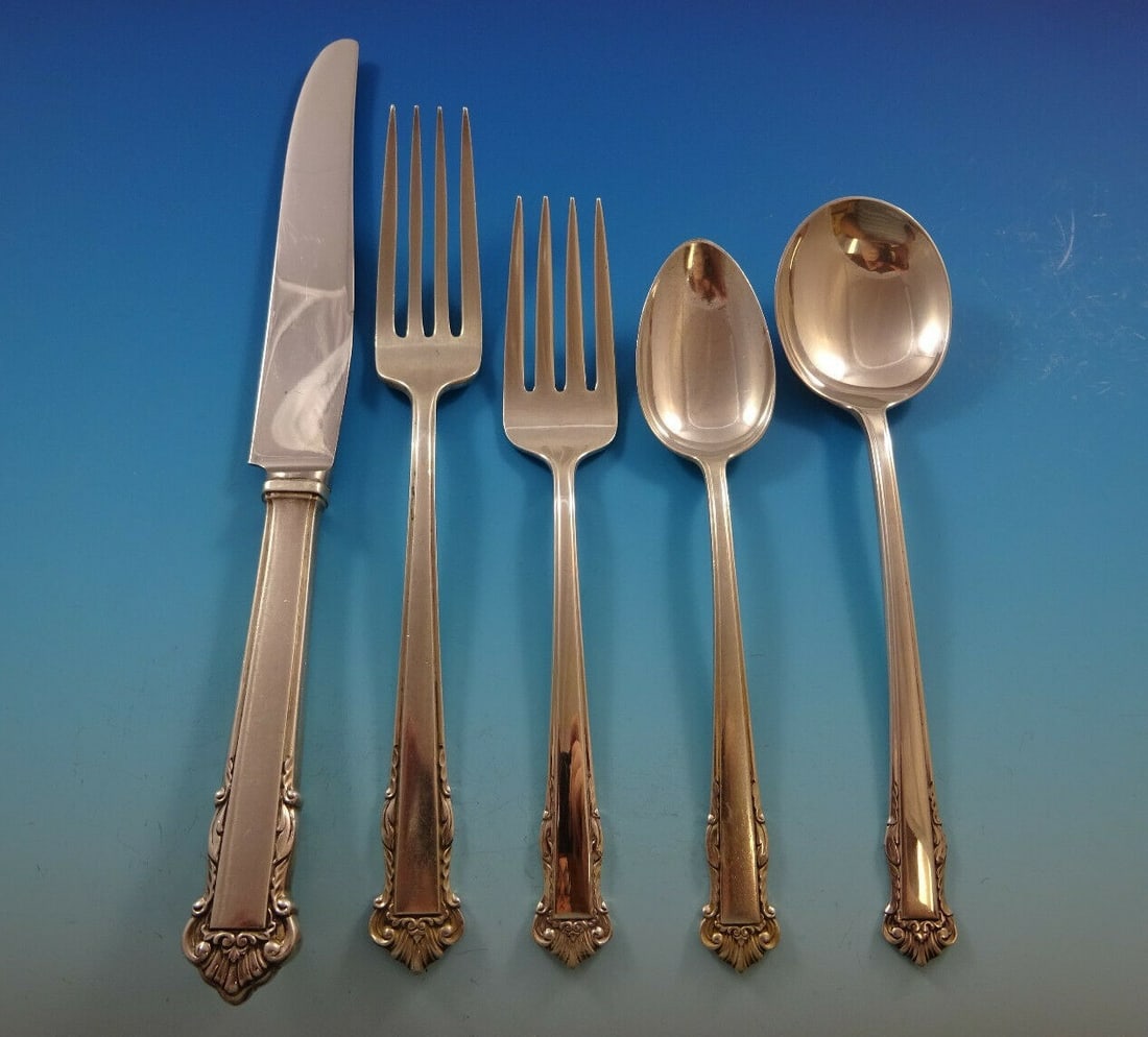 Lunt Sterling Silver English Shell Flatware Set for 12 with 68 Pieces and Storage Chest: Lunt Sterling Silver English Shell Flatware Set for 12 with 68 Pieces and Storage Chest Enhance your dining experience with this exquisite English Shell flatware service by Lunt, crafted from high-qua