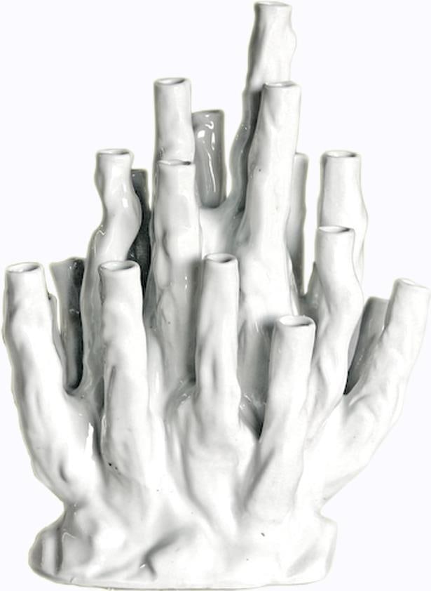 Handmade Coral Design Ceramic Vase 16H 12W 7.5D Coastal Style: Handmade Coral Design Ceramic Vase 16H 12W 7.5D Coastal Style Discover this unique handmade coral vase, a stunning addition to your coastal-inspired decor. Crafted from ceramic, this vase features a c