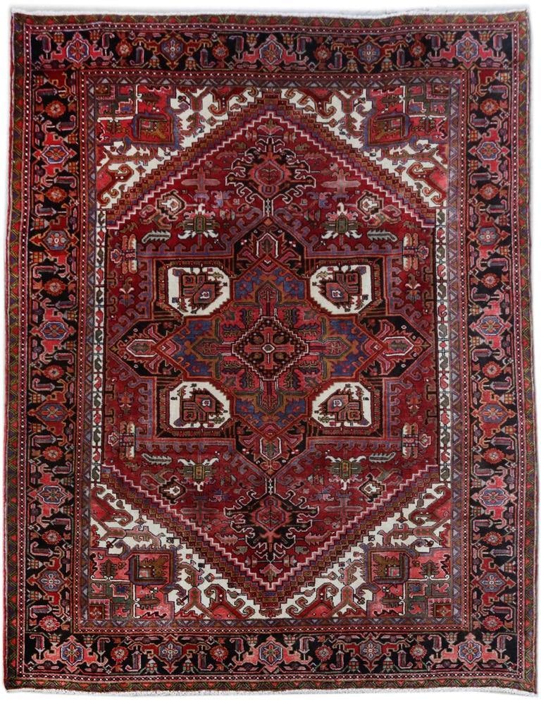 Authentic Persian Heriz Rug 8'6 x 10'11 Handcrafted Tribal Design: Authentic Persian Heriz Rug 8'6 x 10'11 Handcrafted Tribal Design Free continental US Shipping Enhance your living space with this exquisite handcrafted Ruby Red Persian Heriz Rug. Designed by skilled