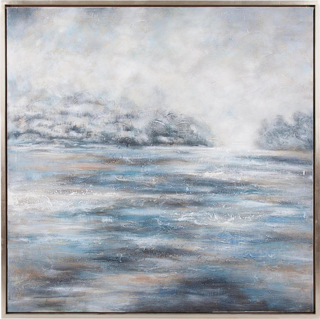 Howard Elliott Hand-Finished Grey Marshes Square Wall Art 40 x 40: Howard Elliott Hand-Finished Grey Marshes Square Wall Art 40 x 40 Enhance your space with the Hand-Finished Grey Marshes Wall Art, a stunning piece that captures the essence of romanticism. This squar