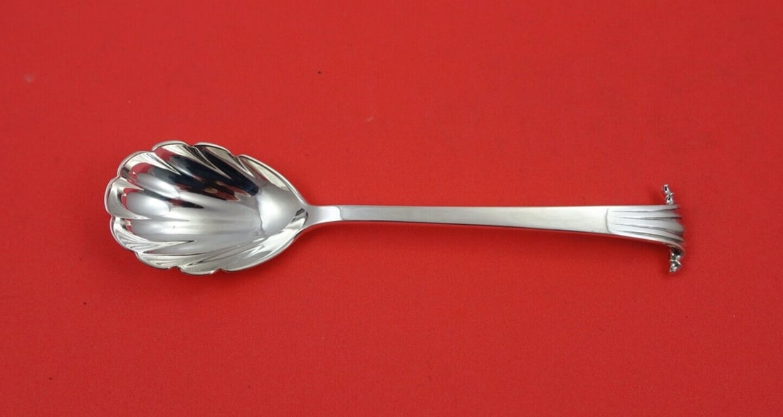 Porter Blanchard Georgian Scroll Sterling Silver Sugar Spoon 6.25": Porter Blanchard Georgian Scroll Sterling Silver Sugar Spoon 6.25" This exquisite Georgian Scroll sugar spoon, crafted by Porter Blanchard, showcases the timeless elegance of sterling silver. Measurin