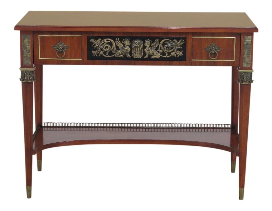 John Widdicomb French Empire Oak Server with Bronze Hardware: John Widdicomb French Empire Oak Server with Bronze Hardware This exquisite French Empire server by John Widdicomb features a sophisticated design with bronze mounted accents and ormolu mounts. Crafte
