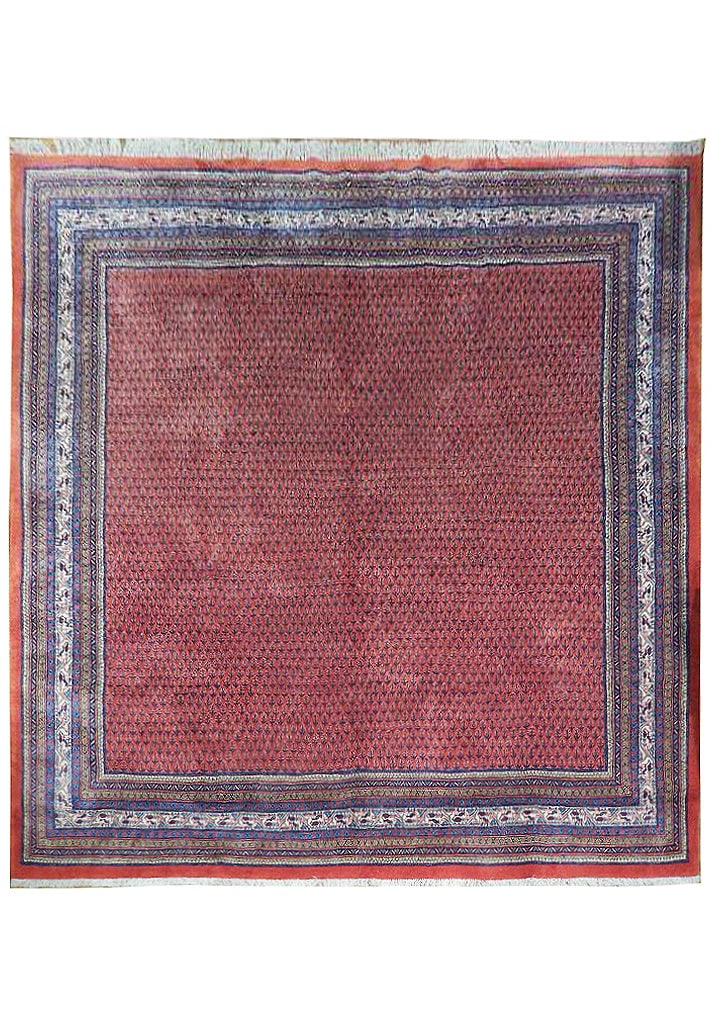 Handmade-Mir Persian Red Rug 10'3 x 10'9 Superior Quality: Handmade-Mir Persian Red Rug 10'3 x 10'9 Superior Quality Free continental US Shipping Discover the exquisite elegance of the Hand-knotted Handmade-Mir Persian Square Rug, measuring 10' 3" x 10' 9". T