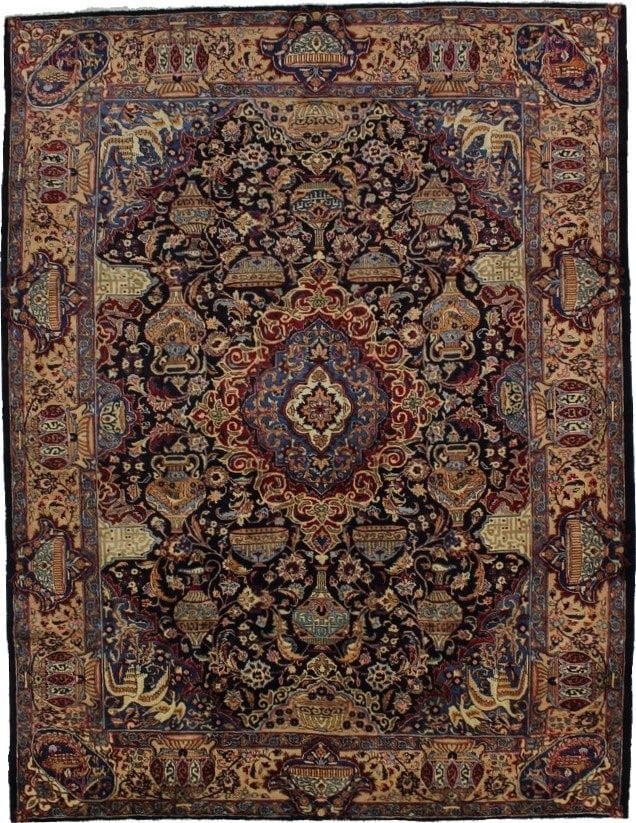 Unique Vintage Handmade 10x13 Oriental Wool Rug Pictorial Design: Unique Vintage Handmade 10x13 Oriental Wool Rug Pictorial Design Discover a stunning, one-of-a-kind vintage handmade Oriental rug, showcasing a high-pile, pictorial design that adds character to any s