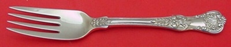 Tiffany & Co English King Sterling Silver 4-Tine Pastry Fork 6 Inch: Tiffany & Co English King Sterling Silver 4-Tine Pastry Fork 6 Inch This exquisite 4-tine pastry fork is crafted from sterling silver and features the elegant English King pattern by Tiffany & Co. Mea