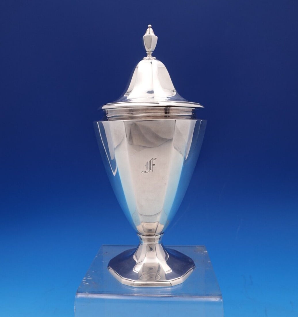 Tiffany & Co Sterling Silver Covered Urn 9.5" Monogrammed Vintage (1 of 14)