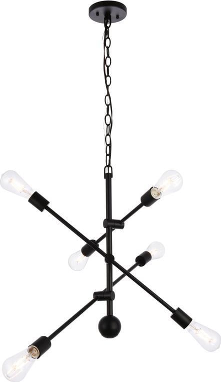 Elegant Lighting Axel Mid-Century 6-Light Pendant Fixture: Elegant Lighting Axel Mid-Century 6-Light Pendant Fixture Illuminate your space with this Sleek Mid-Century 6-Light Pendant Fixture, designed in a stylish vintage aesthetic. This pendant light combine