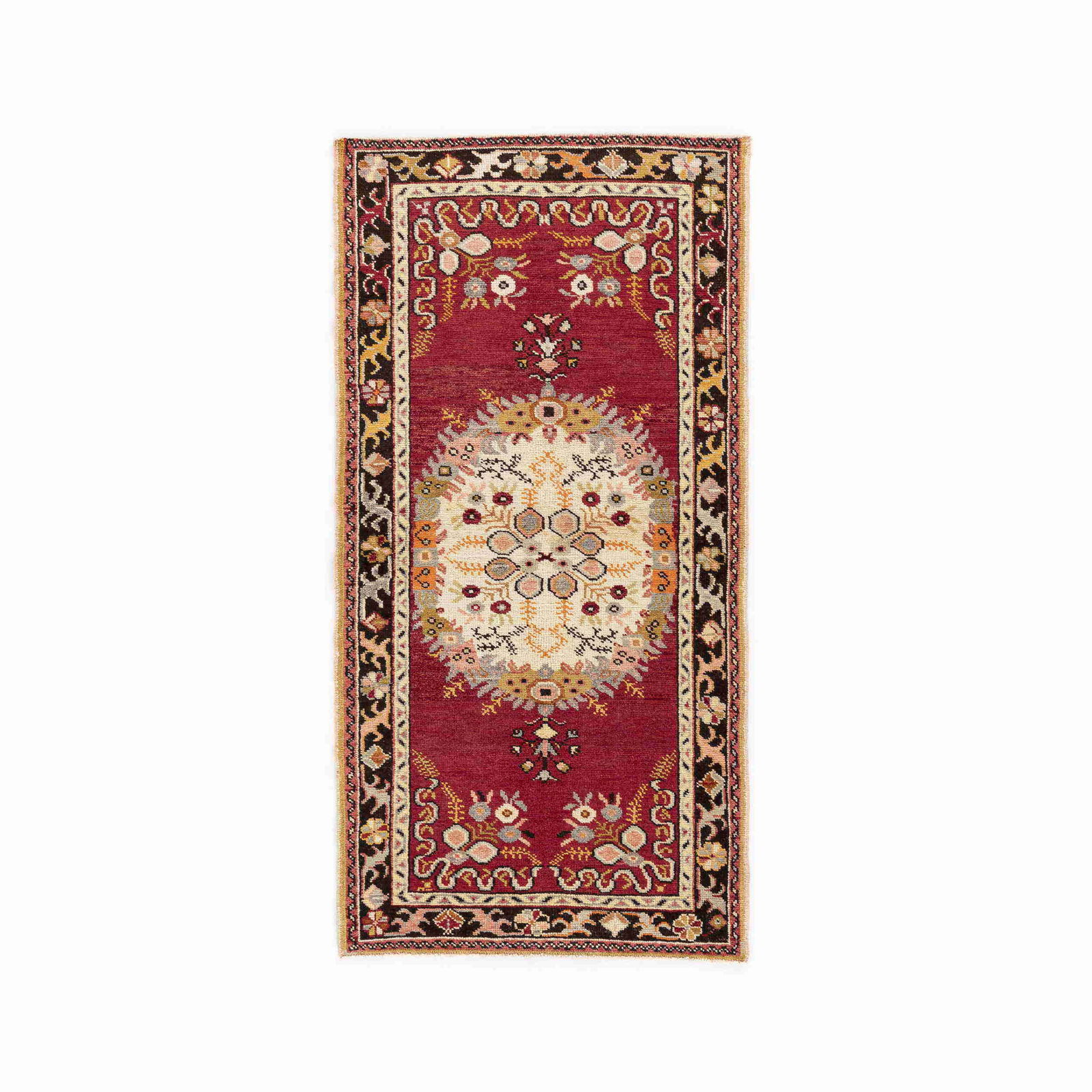 Authentic Handmade Anadol Wool Carpet 37 x 74.8 Inches: Authentic Handmade Anadol Wool Carpet 37 x 74.8 Inches Discover the beauty of this Authentic Handmade Anadol Carpet, crafted with care from high-quality wool on wool. This exquisite piece features a d