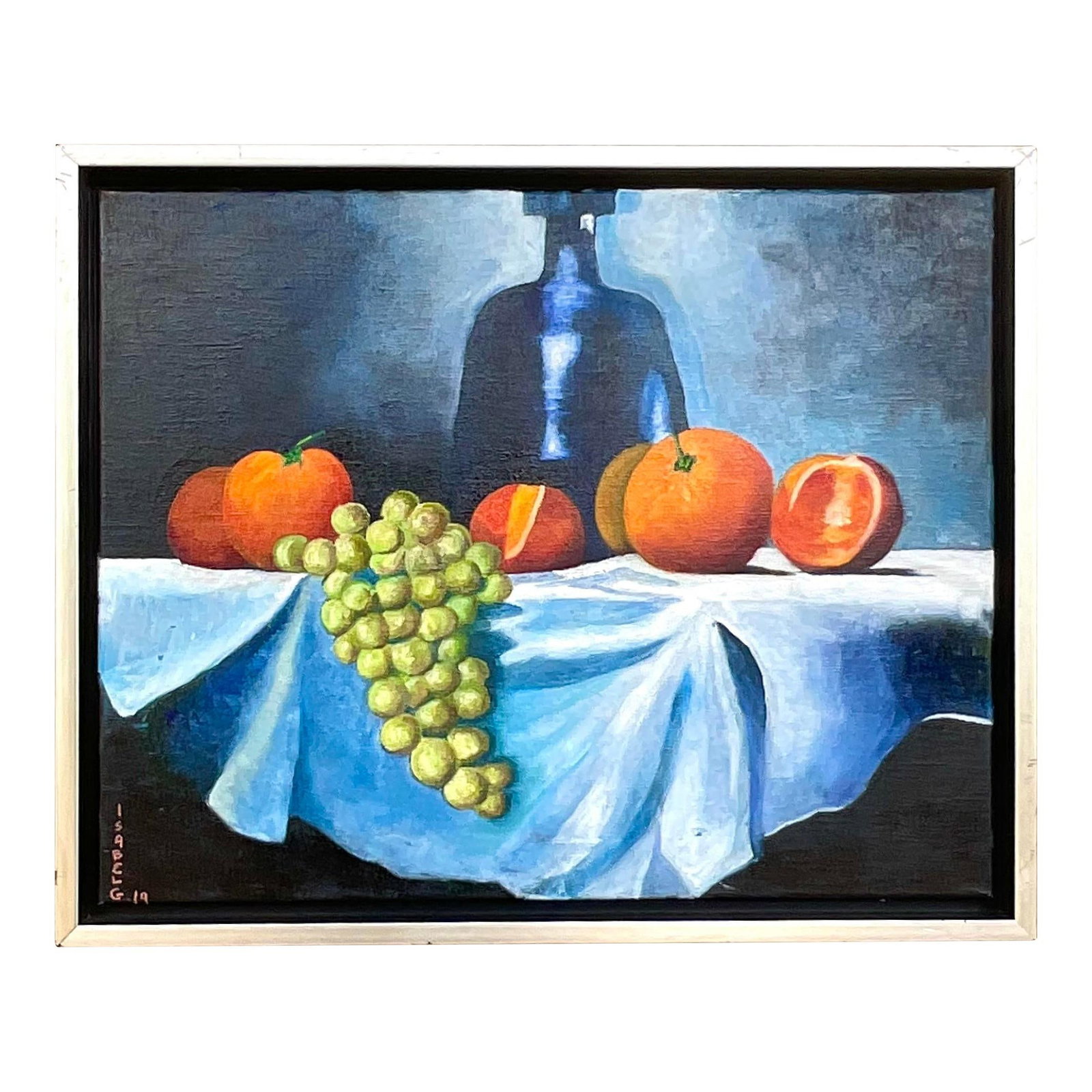 Vintage Boho Original Oil Painting Signed Still Life on Canvas: Vintage Boho Original Oil Painting Signed Still Life on Canvas This stunning vintage Boho original oil painting features a chic still life rendered in bright, clear colors. The artwork is signed and d