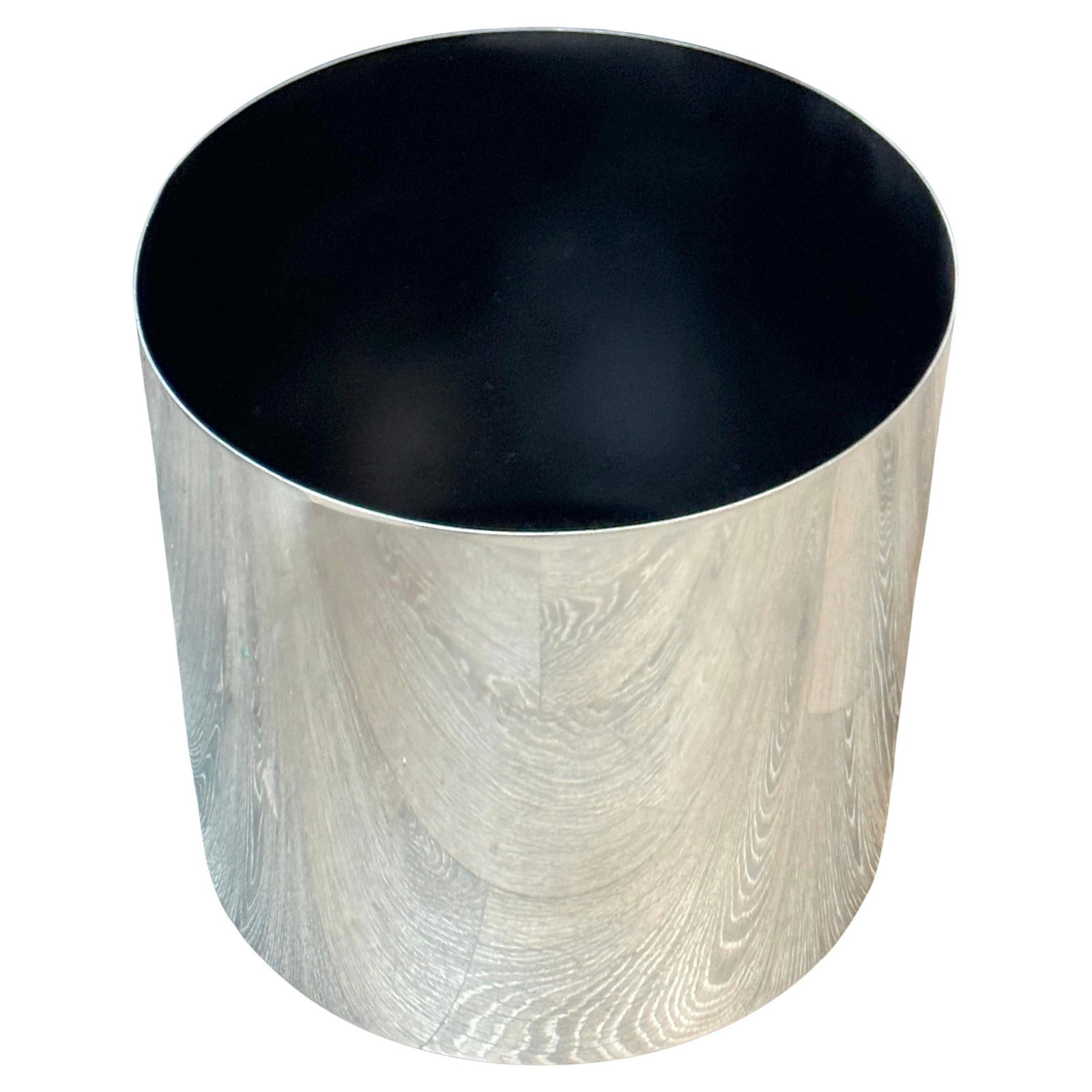 Paul Mayen Stainless Drum Planter/Table Base 1980s Mid-Century Modern: Paul Mayen Stainless Drum Planter/Table Base 1980s Mid-Century Modern This Stainless Drum Planter/Table Base, designed by Paul Mayen for Habitat in the 1980s, embodies mid-century modern aesthetics wi