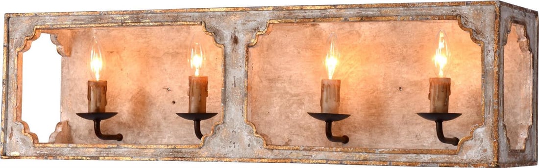 Nadia Vintage Style 2-Light Wall Sconce White Terracotta: Nadia Vintage Style 2-Light Wall Sconce White Terracotta Illuminate your space with this Vintage Style Terracotta 4-Light Wall Sconce, designed in an antique-inspired aesthetic. This transitional styl