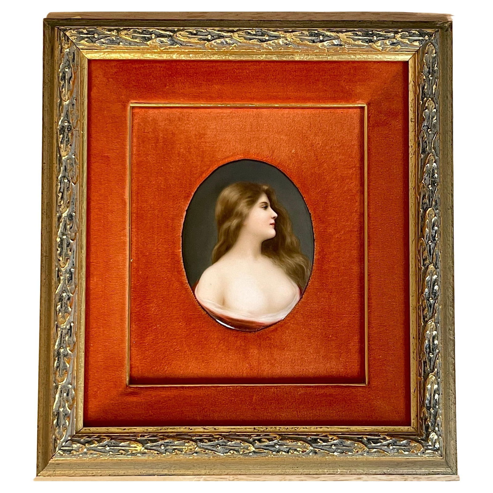 Hutschenreuther Porcelain Painting by Wagner Belle Epoque Art: Hutschenreuther Porcelain Painting by Wagner Belle Epoque Art Discover this exquisite Hutschenreuther German painting on porcelain, signed by the artist Wagner, from the early 20th century. This stunn