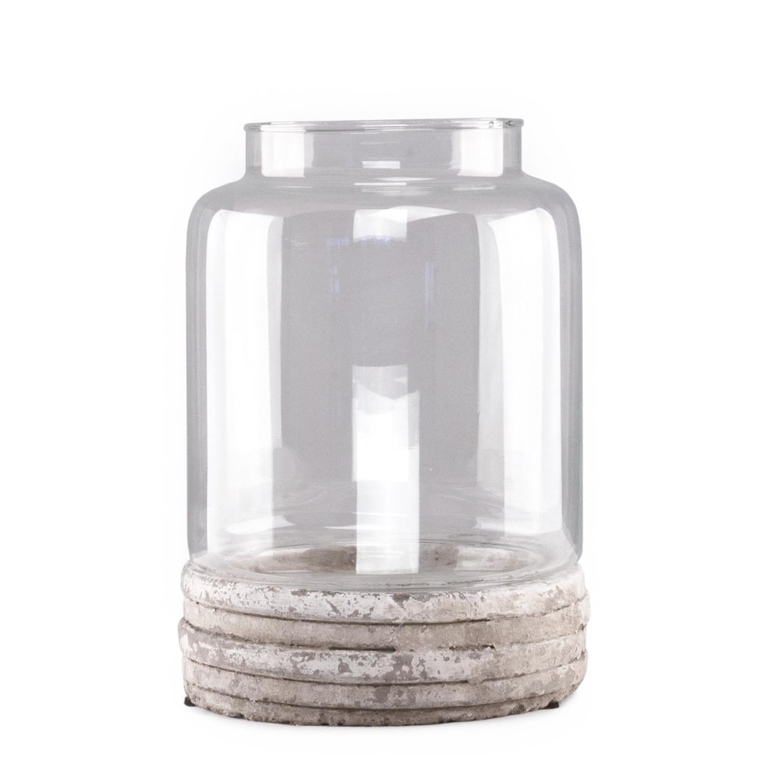 Zentique Minimalist Transparent Cement Vase 14H x 10W x 10D: Zentique Minimalist Transparent Cement Vase 14H x 10W x 10D This elegant Timeless Transparent Cement Vase embodies a minimalist style, perfect for contemporary decor. Crafted from a durable cement cer