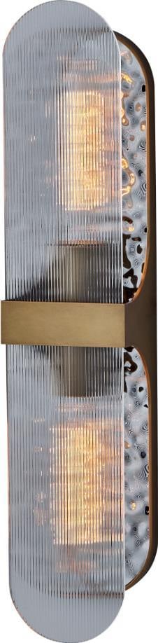 Kalco Mirage True Brass Dimmable Bathroom Light Fixture 22H: Kalco Mirage True Brass Dimmable Bathroom Light Fixture 22H Illuminate your bathroom with this Elegant True Brass Bathroom Light Fixture, designed for style and functionality. Crafted from high-qualit