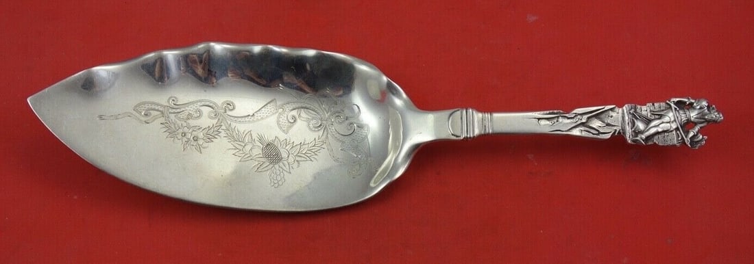Gorham Nuremberg Sterling Silver Fish Server 11 inches Monogrammed: Gorham Nuremberg Sterling Silver Fish Server 11 inches Monogrammed Introducing the exquisite Nuremberg Fish Server by Gorham, a stunning piece of sterling silver craftsmanship dating back to 1850-1899