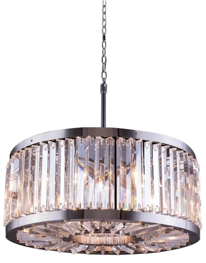 Elegant Lighting Chelsea Collection Polished Nickel Pendant Lamp 8-Light: Elegant Lighting Chelsea Collection Polished Nickel Pendant Lamp 8-Light Illuminate your space with the stunning Polished Nickel Pendant from the Chelsea Collection. This 8-light pendant lamp features