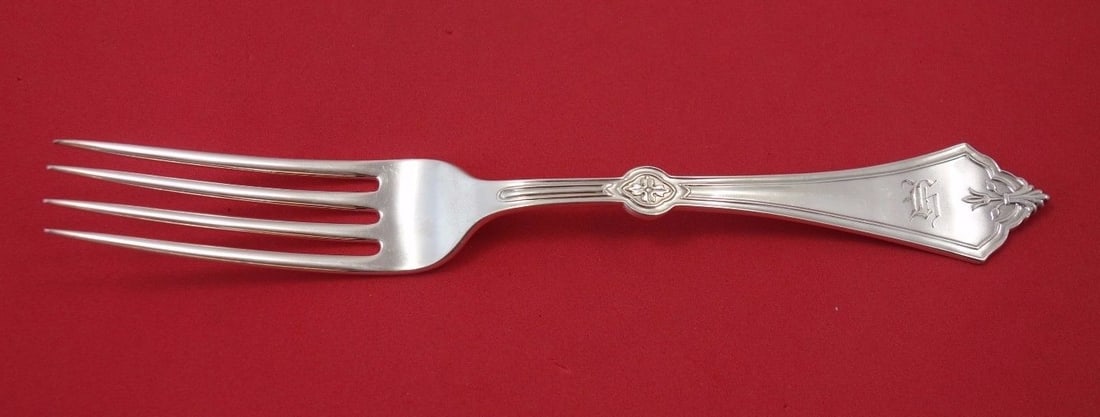 Koehler & Ritter Marin Rosette Sterling Silver Dinner Fork 7 7/8 Rare 19th Century: Koehler & Ritter Marin Rosette Sterling Silver Dinner Fork 7 7/8 Rare 19th Century This exquisite dinner fork from Koehler & Ritter, part of the Marin aka Rosette pattern, showcases the craftsmanship