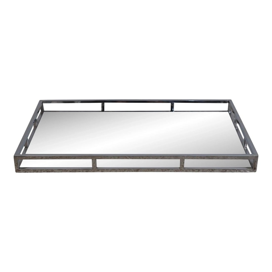 Elegant Modern Chrome Dresser Mirror Tray 22 x 14 (1 of 7)