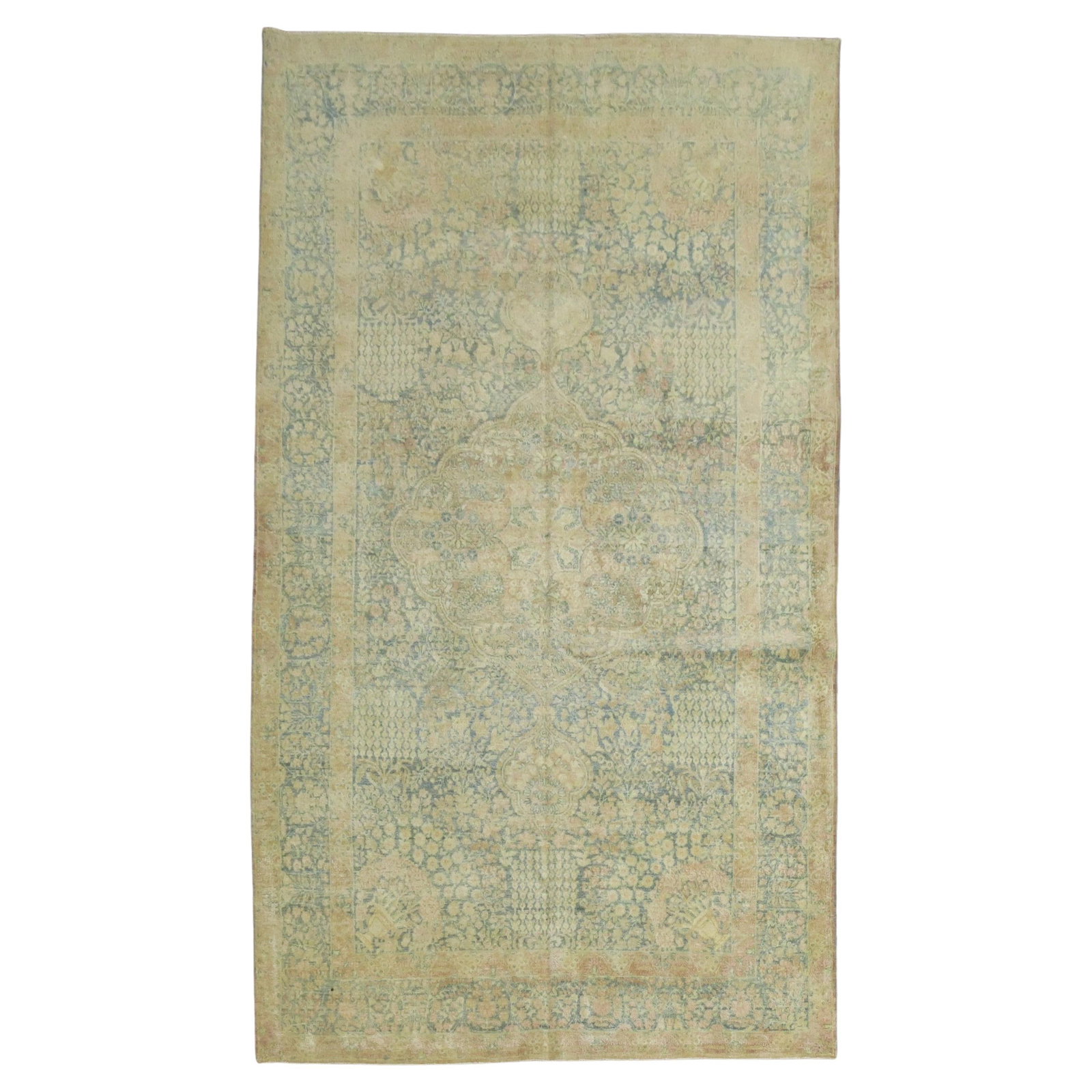 Elegant 20th Century Persian Kerman Wool Rug 54 x 94 in: Elegant 20th Century Persian Kerman Wool Rug 54 x 94 in Experience the elegance of this breathtaking Persian Kerman Accent Rug, showcasing a stunning Baroque Revival style. Hand-knotted from premium w