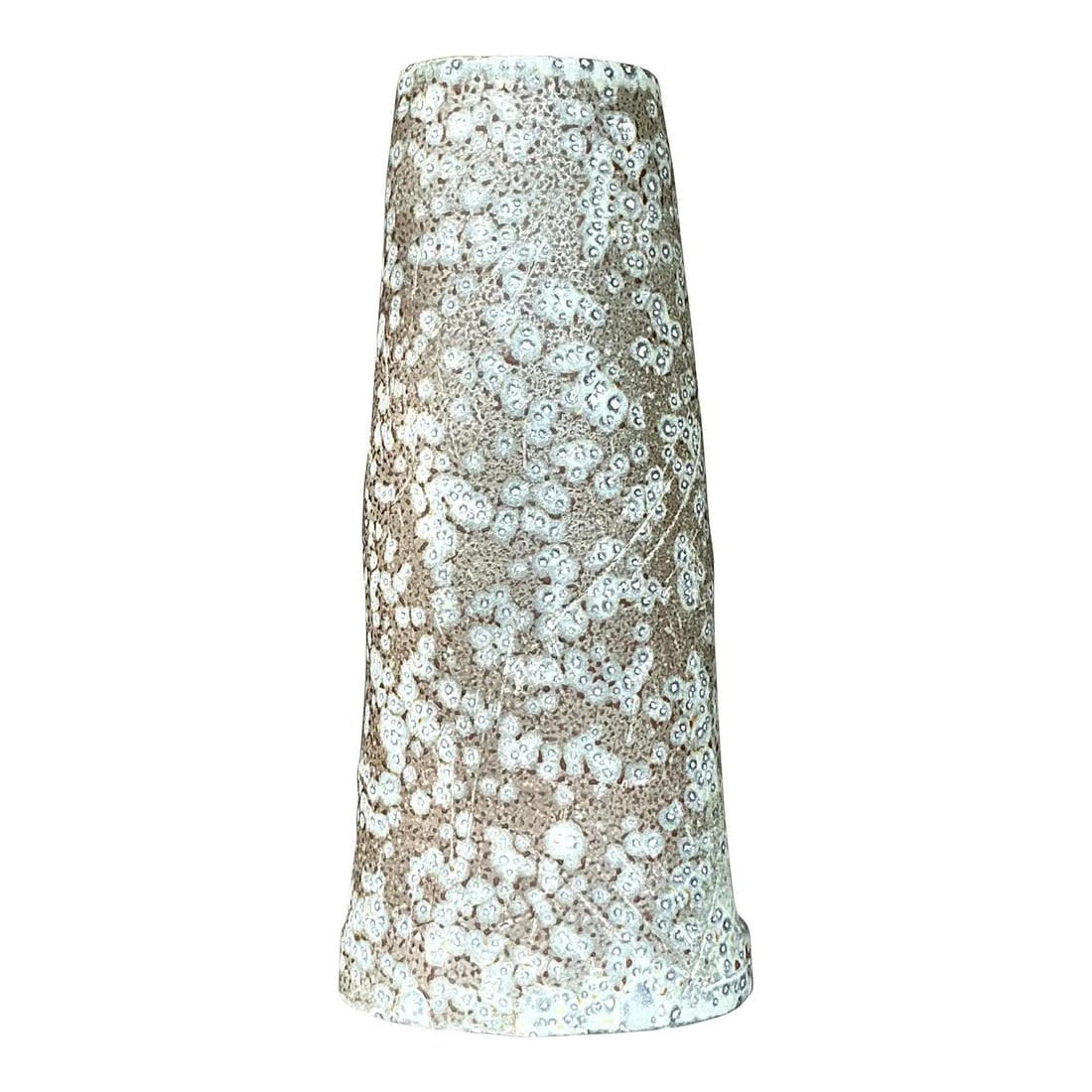 Vintage Boho Handmade Pottery Vase Taupe 12 Inches Tall (1 of 7)