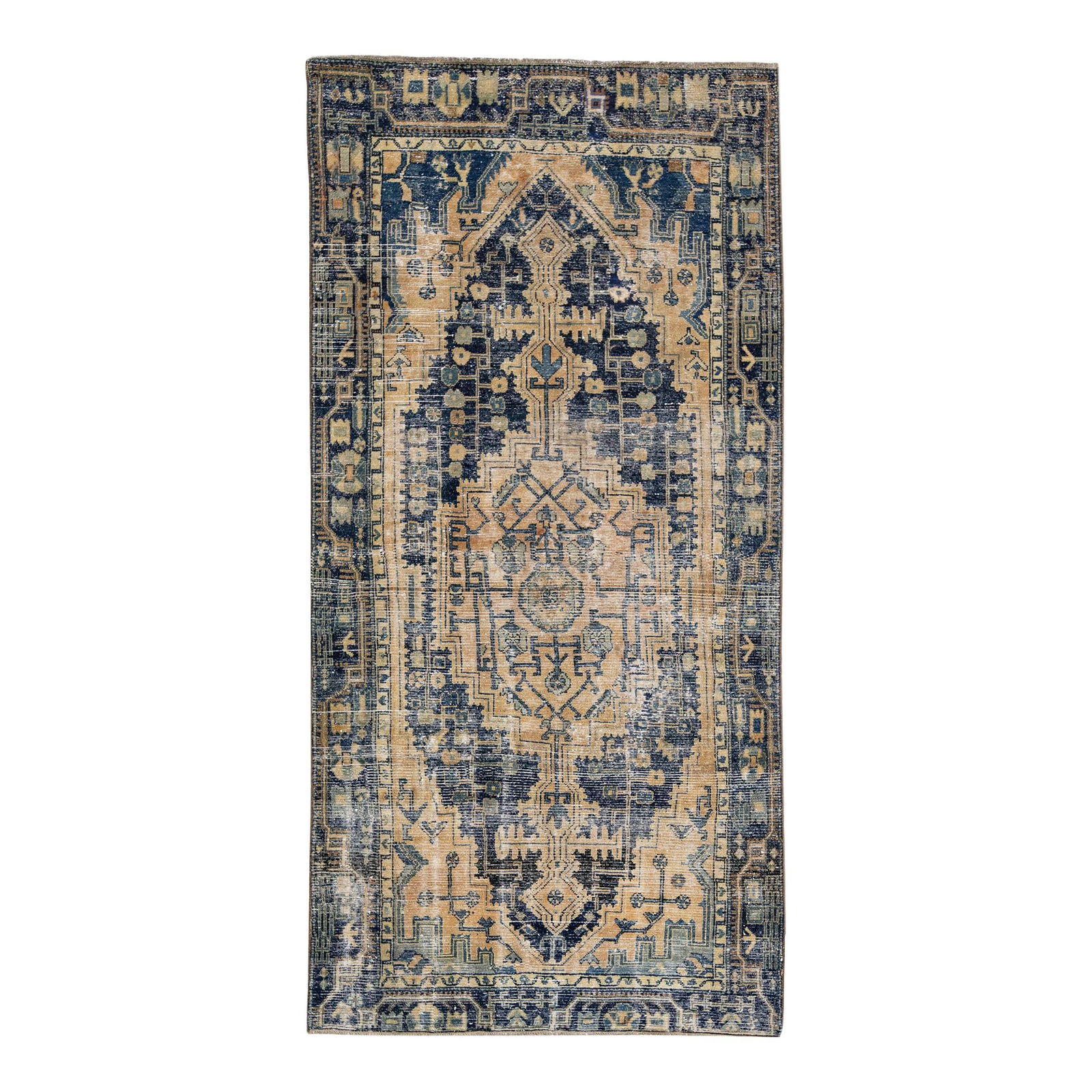 Vintage Persian Gabbeh Handmade Brown Wool Rug 3'3 x 4'9: Vintage Persian Gabbeh Handmade Brown Wool Rug 3'3 x 4'9 Introducing a stunning vintage Persian rug that showcases a modern Gabbeh-style design. This hand-woven wool rug features a beautiful beige fie