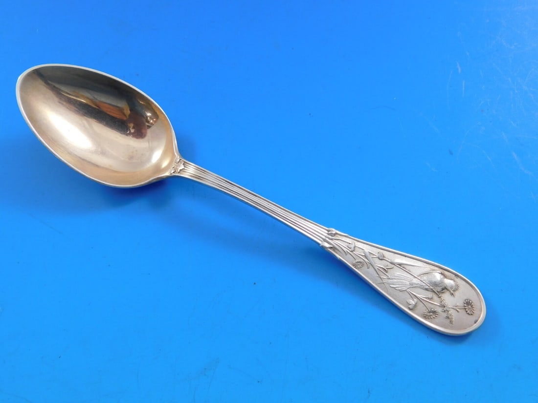Tiffany & Co Japanese Sterling Silver Spoon 4 O'Clock Rose Gold Wash: Tiffany & Co Japanese Sterling Silver Spoon 4 O'Clock Rose Gold Wash This exquisite 4 o'clock spoon from the Japanese pattern by Tiffany & Co. is crafted from sterling silver and features a stunning r