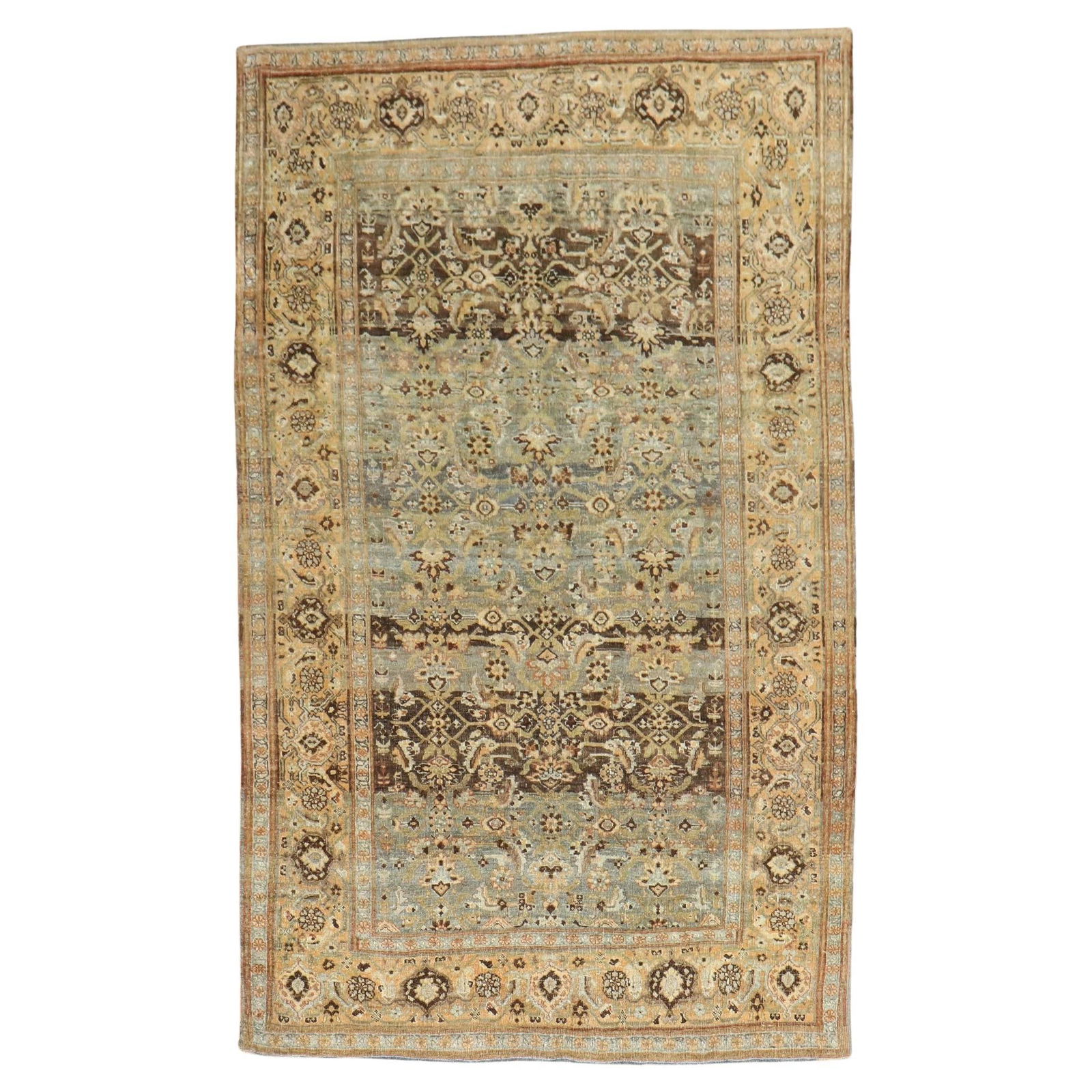 Antique Persian Bidjar Malayer Rug 4'7 x 7'2 Hand-Knotted Wool Iran: Antique Persian Bidjar Malayer Rug 4'7 x 7'2 Hand-Knotted Wool Iran This exquisite Antique Persian Bidjar Intermediate Rug showcases the artistry of early 20th-century craftsmanship. Hand-knotted from