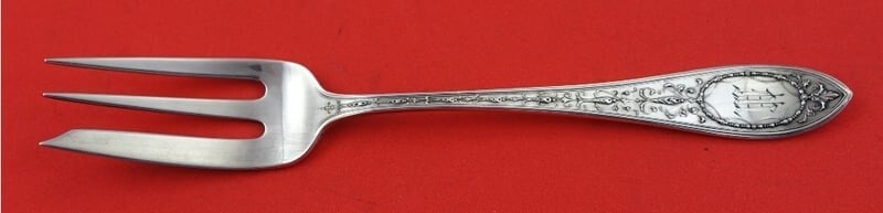 Whiting Adam Sterling Silver 3-Tine Pickle Pastry Fork Monogrammed: Whiting Adam Sterling Silver 3-Tine Pickle Pastry Fork Monogrammed This exquisite Adam by Whiting sterling silver fork is a perfect addition to any collection. Designed for serving pickles or pastries