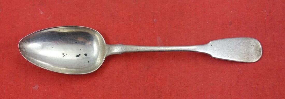 1872 Russian Sterling Silver Dinner Spoon 8 1/8 Inches: 1872 Russian Sterling Silver Dinner Spoon 8 1/8 Inches This exquisite Russian sterling silver dinner spoon, crafted in 1872, measures 8 1/8 inches in length. The spoon showcases the timeless elegance