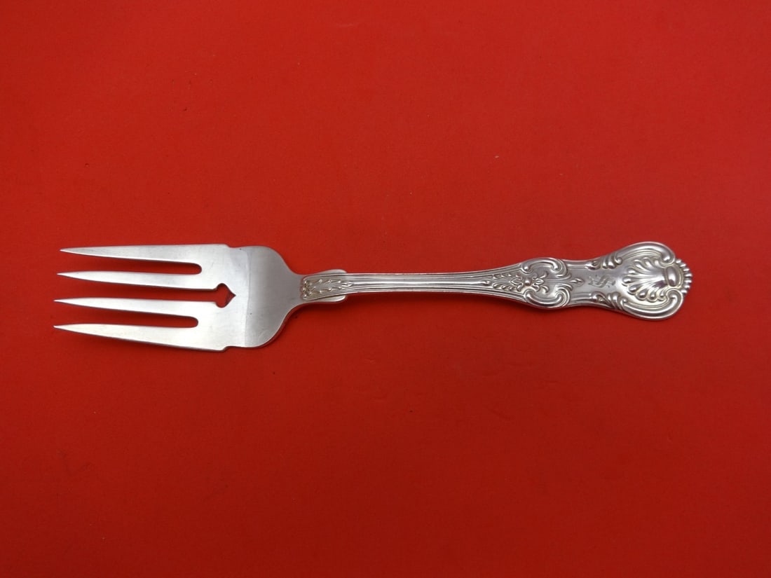 Dominick & Haff King Sterling Silver Salad Fork 6" Monogrammed: Dominick & Haff King Sterling Silver Salad Fork 6" Monogrammed This exquisite 6" salad fork is crafted from high-quality sterling silver by Dominick & Haff, featuring the elegant King pattern. The for