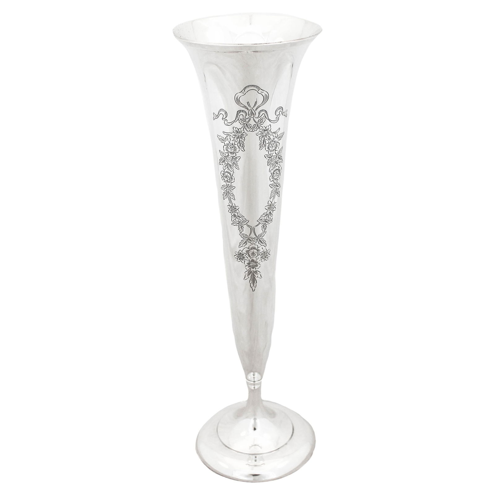 Vintage 1930s Sterling Silver Tapered Vase 14in (1 of 5)