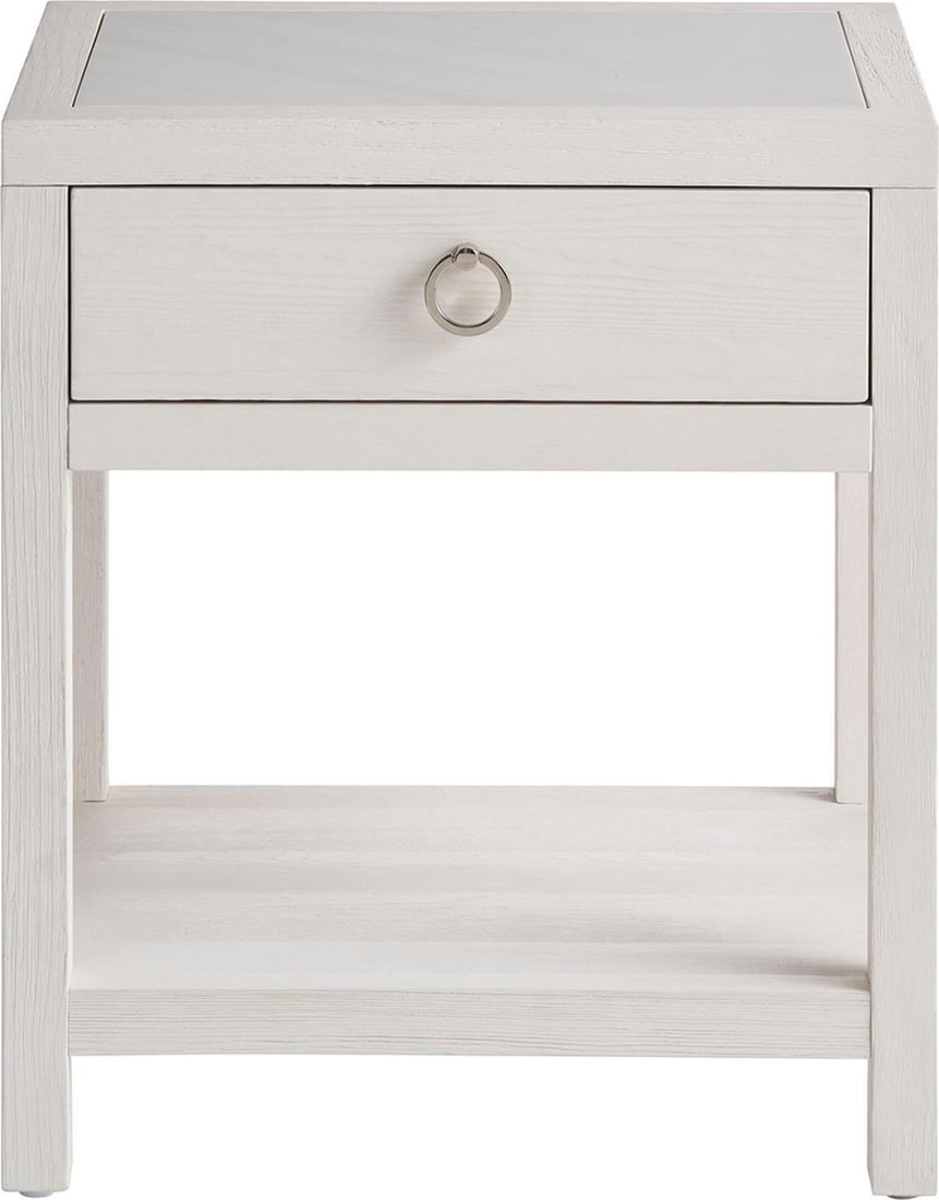 Universal Coastal White Sand Nightstand 28H 24W 18D: Universal Coastal White Sand Nightstand 28H 24W 18D The Coastal White Sand Turo Nightstand is a beautifully designed piece that enhances any bedroom decor. Crafted with a charming white sand finish, t