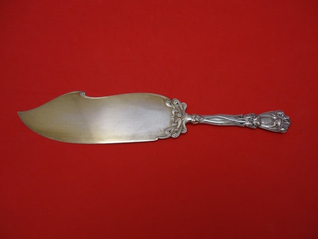 Durgin-Gorham Iris Sterling Silver Ice Cream Slice 10 1/8" Flat Handle: Durgin-Gorham Iris Sterling Silver Ice Cream Slice 10 1/8" Flat Handle Presenting the Iris pattern ice cream slice by Durgin-Gorham, crafted in sterling silver. This elegant piece features a flat hand