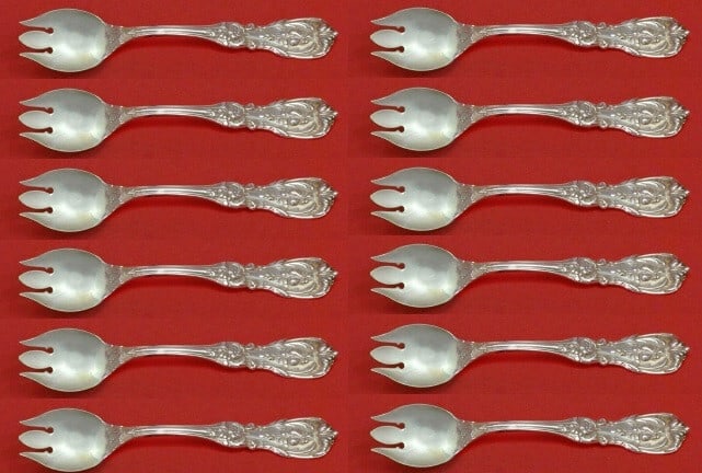Reed and Barton Francis I Sterling Silver Ice Cream Fork Set 12pc: Reed and Barton Francis I Sterling Silver Ice Cream Fork Set 12pc Discover the elegance of the Francis I pattern by Reed and Barton with this exquisite custom set of 12 sterling silver ice cream forks